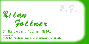 milan follner business card